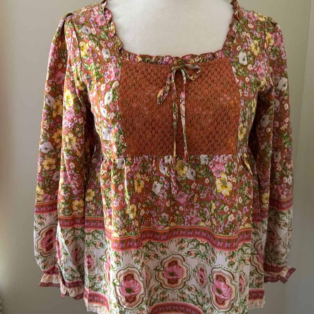 Suzanne Betro Weekend Peasant Top